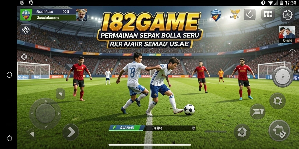 Gameplay 182GAME yang menarik dengan pertandingan sepak bola seru.