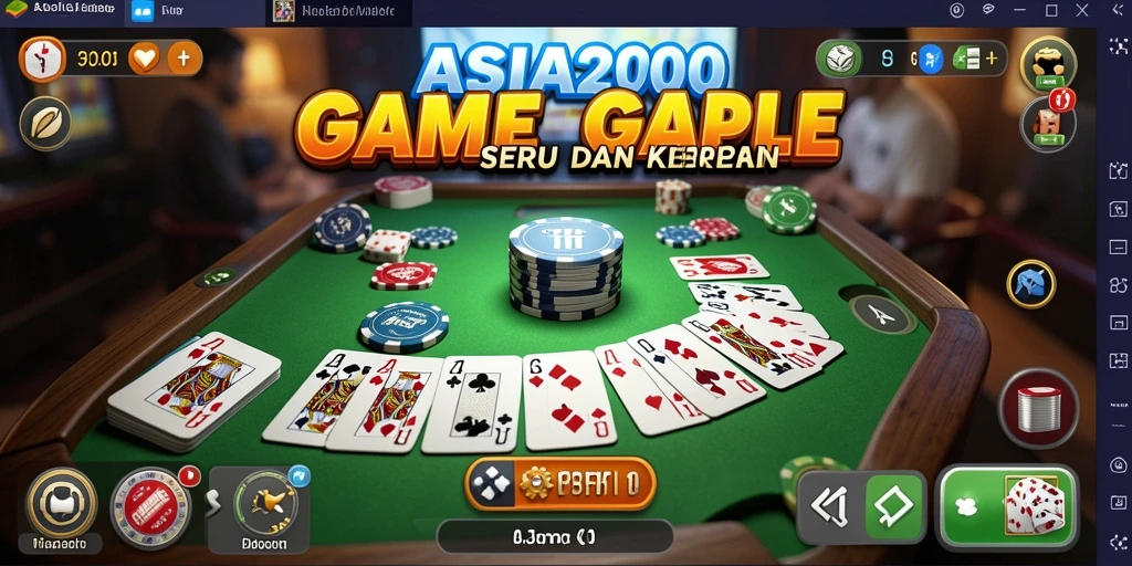 Screenshot utama ASIA200 menampilkan gameplay Gaple yang seru.
