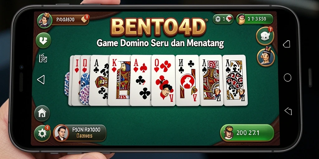 Gambaran gameplay seru dalam BENTO4D yang menampilkan permainan Domino.