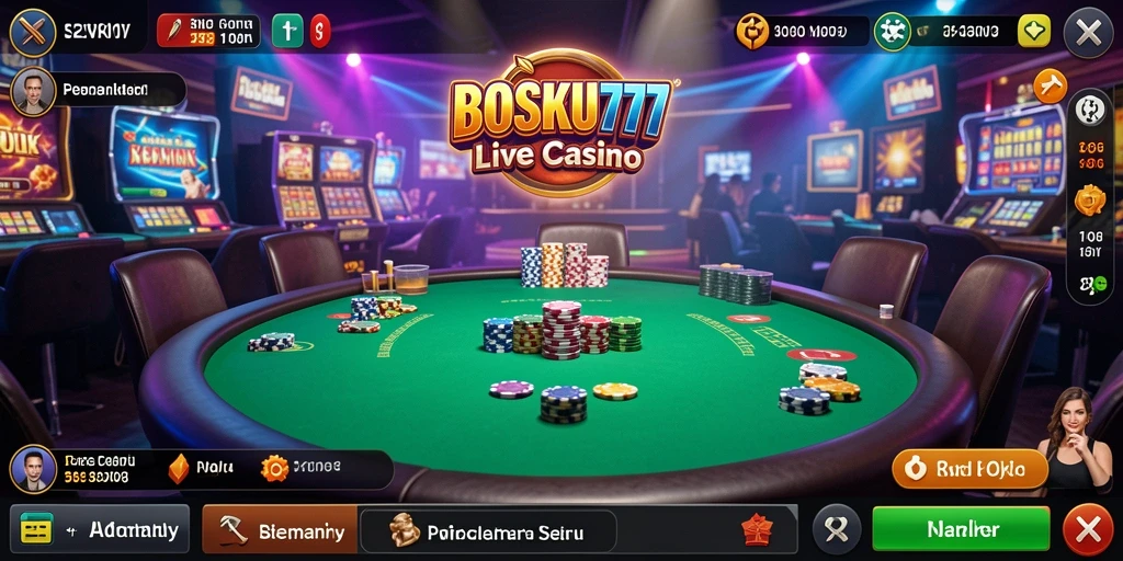 Tampilan gameplay Live Casino yang menarik dan interaktif dari BOSKU777.