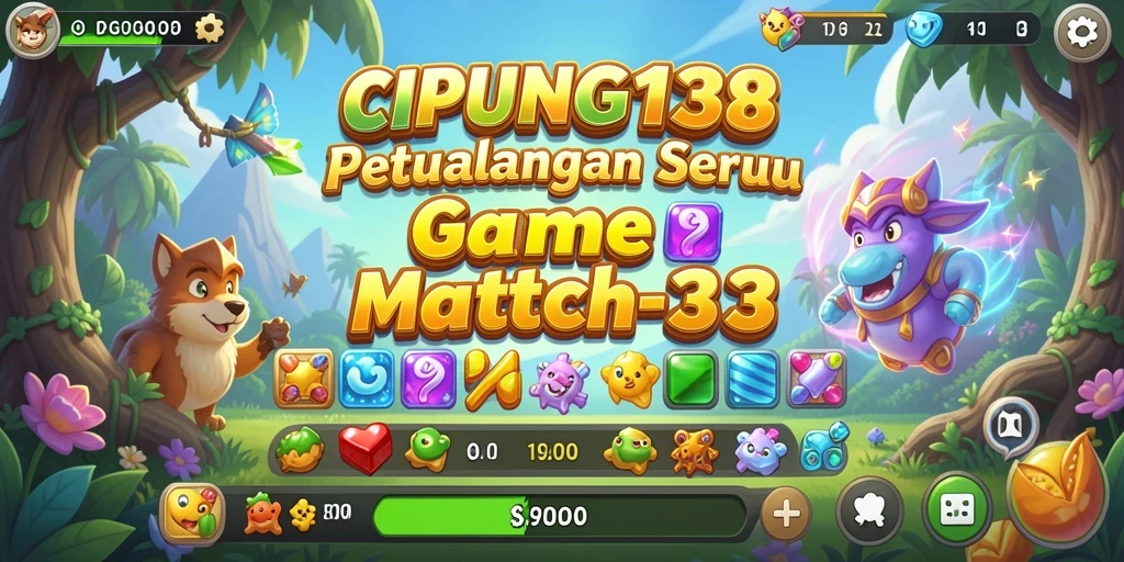 Tampilan menarik gameplay Match-3 dalam CIPUNG138 yang penuh warna.