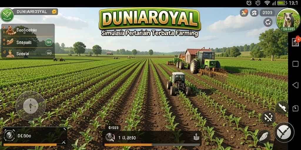 Tampilan gameplay menarik dari DUNIAROYAL yang memukau di dunia pertanian.