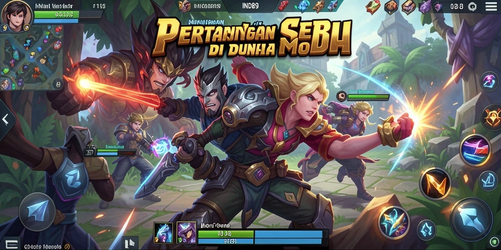 Screenshot IND89 menampilkan aksi gameplay MOBA yang seru dan intens.