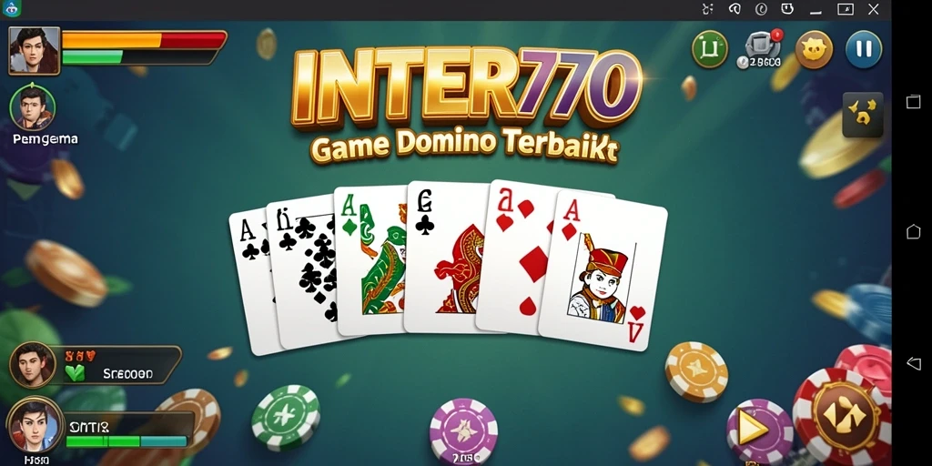 Screenshot INTER77 menampilkan gameplay domino yang seru dan interaktif.