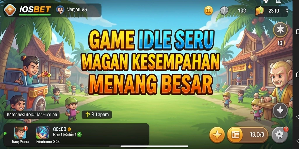 Screenshot dari gameplay IOSBET menunjukkan pengumpulan sumber daya dengan mudah.