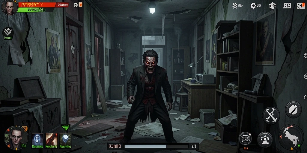 Screenshot menampilkan atmosfer kegelapan dan ketegangan permainan.