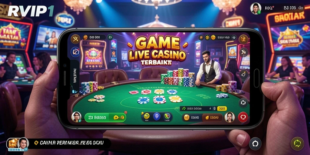 Tampilan gameplay Live Casino yang menarik di RVIP1.