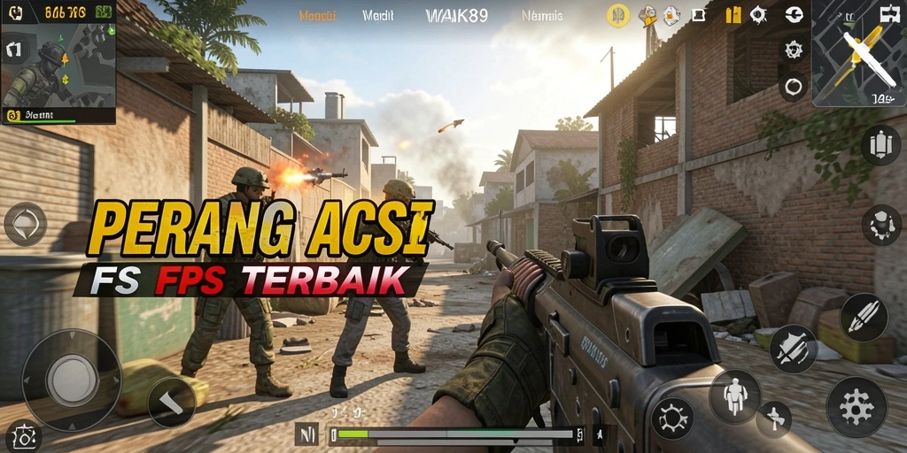Screenshot gameplay WAK89 dengan aksi tembak-menembak yang mendebarkan.